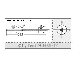 Strojové jehly pro průmyslové šicí stroje Schmetz 4463-35 SD1 100