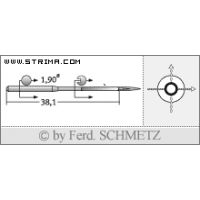 Strojové jehly pro průmyslové šicí stroje Schmetz 505 LG 130