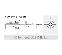 Strojové jehly pro průmyslové šicí stroje Schmetz 505 LG 130