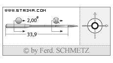 Strojové jehly pro průmyslové šicí stroje Schmetz 558 80
