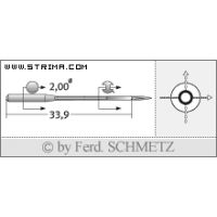 Strojové jehly pro průmyslové šicí stroje Schmetz 558 90