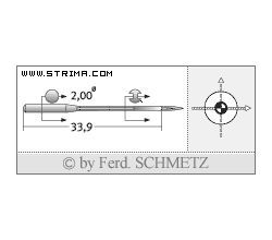 Strojové jehly pro průmyslové šicí stroje Schmetz 558 SES 100