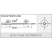 Strojové jehly pro průmyslové šicí stroje Schmetz 558 SPI 100