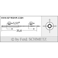 Strojové jehly pro průmyslové šicí stroje Schmetz 561/1 80