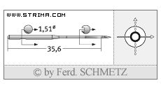 Strojové jehly pro průmyslové šicí stroje Schmetz 561/1 80
