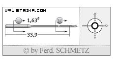 Strojové jehly pro průmyslové šicí stroje Schmetz 68X5 120