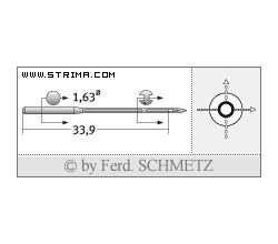 Strojové jehly pro průmyslové šicí stroje Schmetz 68X5 120