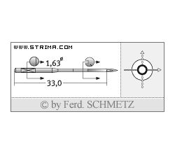 Strojové jehly pro průmyslové šicí stroje Schmetz 750 (SC) 110