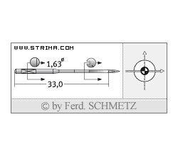 Strojové jehly pro průmyslové šicí stroje Schmetz 750 SES 80