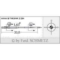 Strojové jehly pro průmyslové šicí stroje Schmetz 750 SES 110