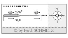Strojové jehly pro průmyslové šicí stroje Schmetz 934 SPI 90