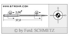 Strojové jehly pro průmyslové šicí stroje Schmetz 934 SUK 90