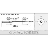 Strojové jehly pro průmyslové šicí stroje Schmetz B-29 SES 90