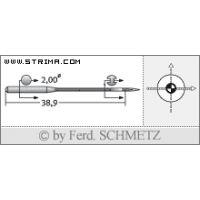 Strojové jehly pro průmyslové šicí stroje Schmetz B-63 SES 100