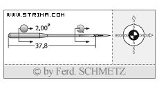 Strojové jehly pro průmyslové šicí stroje Schmetz B-67 SUK 75