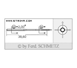 Strojové jehly pro průmyslové šicí stroje Schmetz DVX57 90