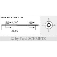 Strojové jehly pro průmyslové šicí stroje Schmetz DVX57 SERV 7 100