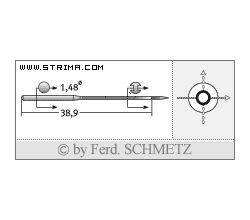 Strojové jehly pro průmyslové šicí stroje Schmetz MY 1014 B 75