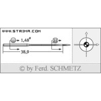 Strojové jehly pro průmyslové šicí stroje Schmetz MY 1014 H 75