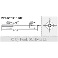 Strojové jehly pro průmyslové šicí stroje Schmetz TQX1 SPI 80