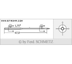 Strojové jehly pro průmyslové šicí stroje Schmetz TQX7 SPI 80