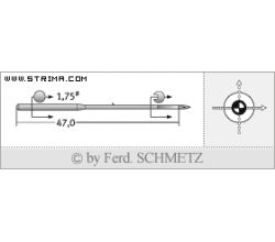 Strojové jehly pro průmyslové šicí stroje Schmetz TQX7 SUK 90