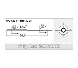 Strojové jehly pro průmyslové šicí stroje Schmetz UY 118 GAS 70