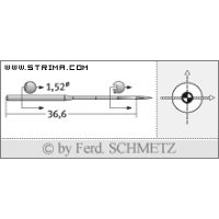 Strojové jehly pro průmyslové šicí stroje Schmetz UY 118 GBS SES 65