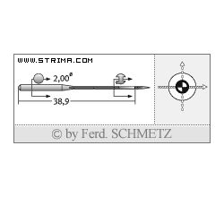 Strojové jehly pro průmyslové šicí stroje Schmetz UY 121 GHS 70