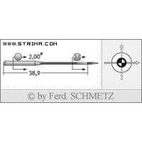 Strojové jehly pro průmyslové šicí stroje Schmetz UY 128 GLS 80