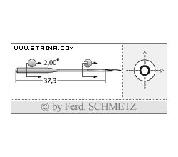 Strojové jehly pro průmyslové šicí stroje Schmetz UY 163 GAS 90