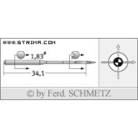 Strojové jehly pro průmyslové šicí stroje Schmetz UY 180 GLS 110