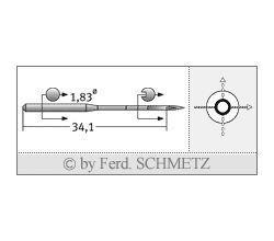 Strojové jehly pro průmyslové šicí stroje Schmetz UY 180 GVS 120