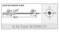 Strojové jehly pro průmyslové šicí stroje Schmetz UY 128 GAS SES SERV6 110