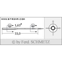 Strojové jehly pro průmyslové šicí stroje Schmetz EBX755 90