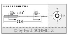 Strojové jehly pro průmyslové šicí stroje Schmetz EBX755 90