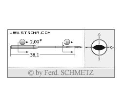 Strojové jehly pro průmyslové šicí stroje Schmetz 134-35 PCR 140