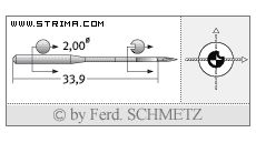 Strojové jehly pro průmyslové šicí stroje Schmetz 134 CL SUK SERV 1 130