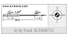 Strojové jehly pro průmyslové šicí stroje Schmetz UY 133 GS SUK 110