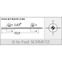 Strojové jehly pro průmyslové šicí stroje Schmetz 68X5 SES 90