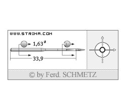 Strojové jehly pro průmyslové šicí stroje Schmetz 16X231 SPI 60