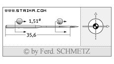 Strojové jehly pro průmyslové šicí stroje Schmetz 561/2 SES 80