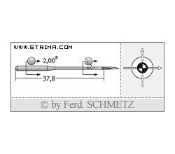 Strojové jehly pro průmyslové šicí stroje Schmetz B-67 SUK 90
