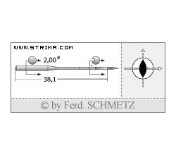 Strojové jehly pro průmyslové šicí stroje Schmetz 134-35 S 180