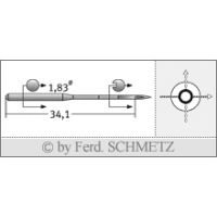 Strojové jehly pro průmyslové šicí stroje Schmetz UY 180 GVS SERV 7 110