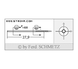 Strojové jehly pro průmyslové šicí stroje Schmetz 292 45