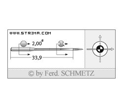 Strojové jehly pro průmyslové šicí stroje Schmetz 558 SUK 100