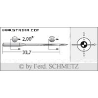 Strojové jehly pro průmyslové šicí stroje Schmetz B-155 SUK 110