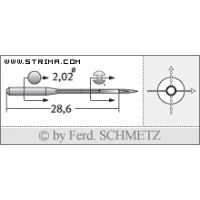 Strojové jehly pro průmyslové šicí stroje Schmetz 81X1 55