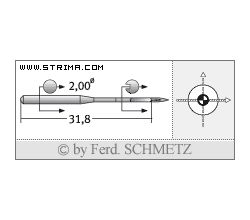 Strojové jehly pro průmyslové šicí stroje Schmetz 135X1 SES 125